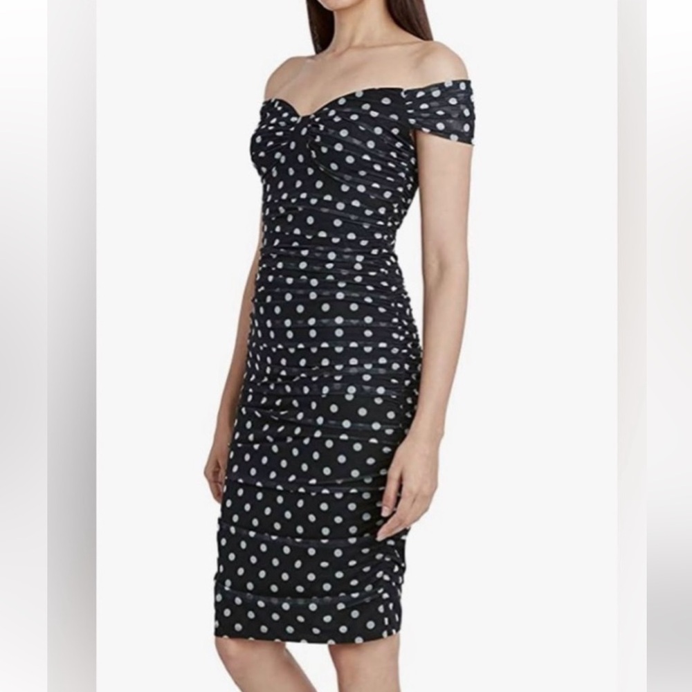 BCBGMaxAzria Black and White Polka Dot Dress
